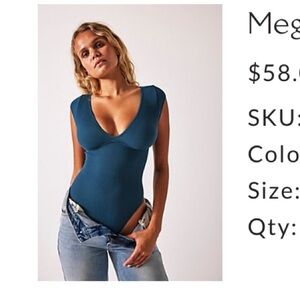 Free People Meg Seamless Bodysuit Midnight Hour